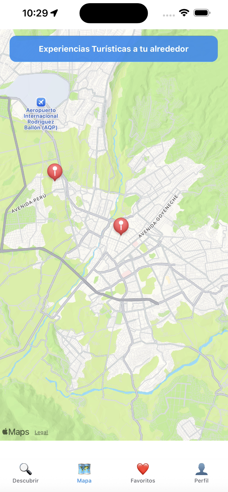 Mapa de actividades turísticas cerca de tu ubicación